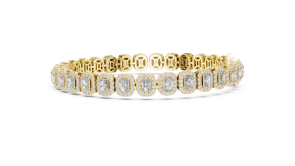 Royal Emerald Halo Diamond Bracelet