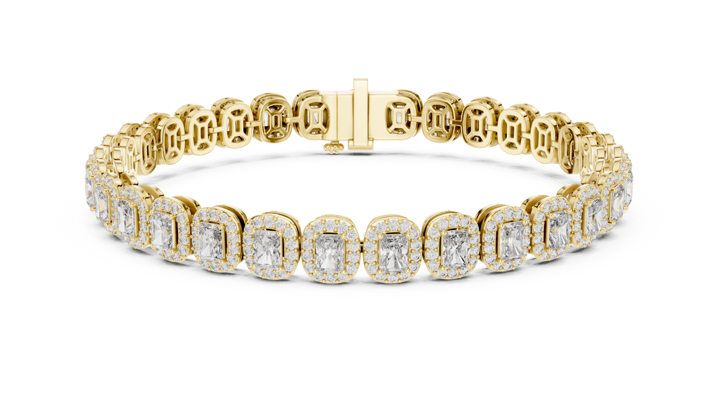 Royal Emerald Halo Diamond Bracelet