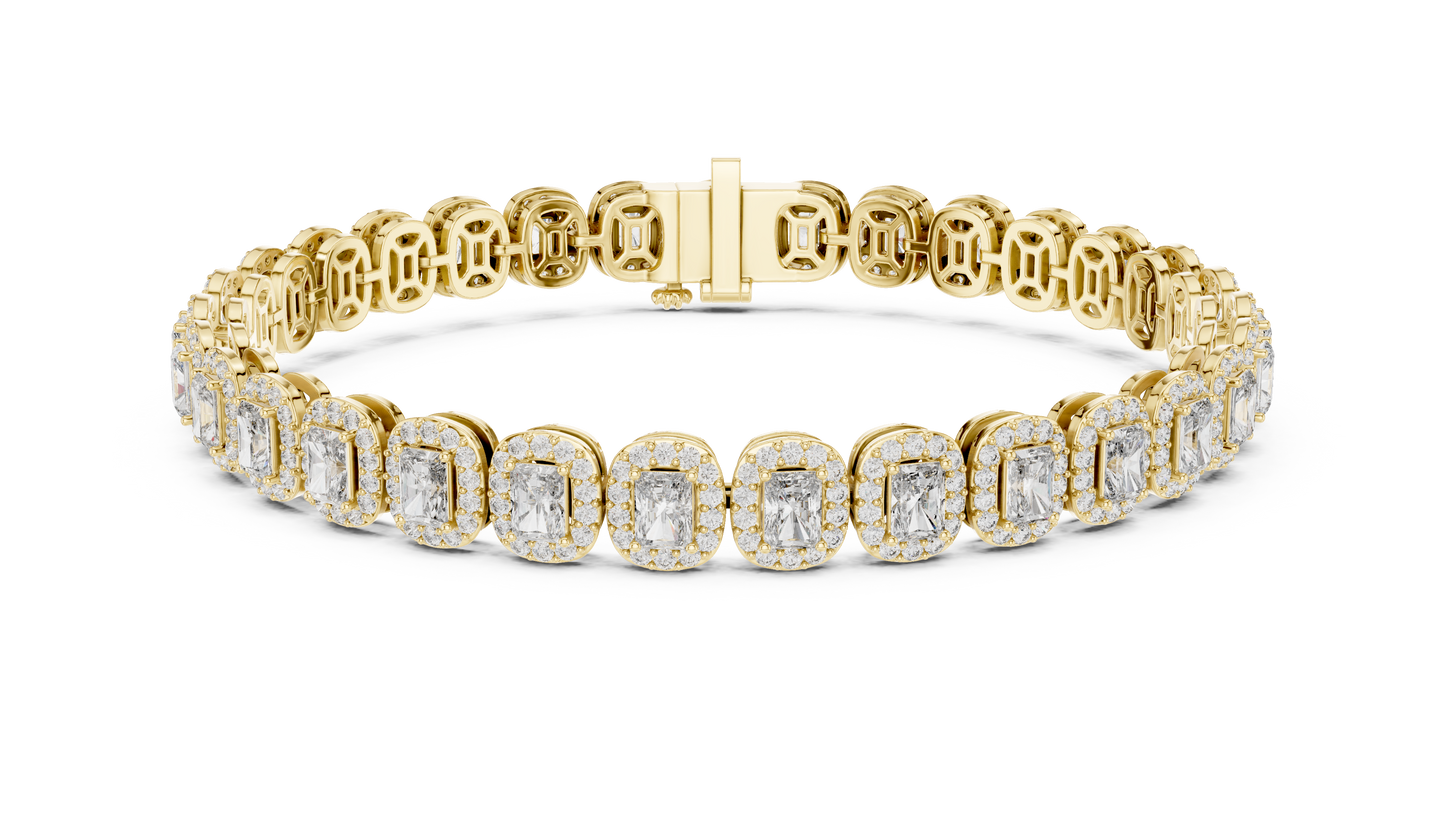 Royal Emerald Halo Diamond Bracelet
