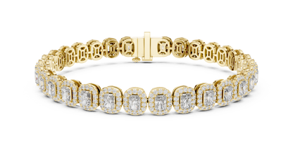 Royal Emerald Halo Diamond Bracelet