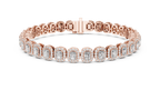 Elegant Cushion Cut Diamond Halo Bracelet