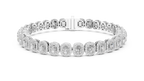 Elegant Cushion Cut Diamond Halo Bracelet