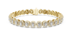 Elegant Cushion Cut Diamond Halo Bracelet