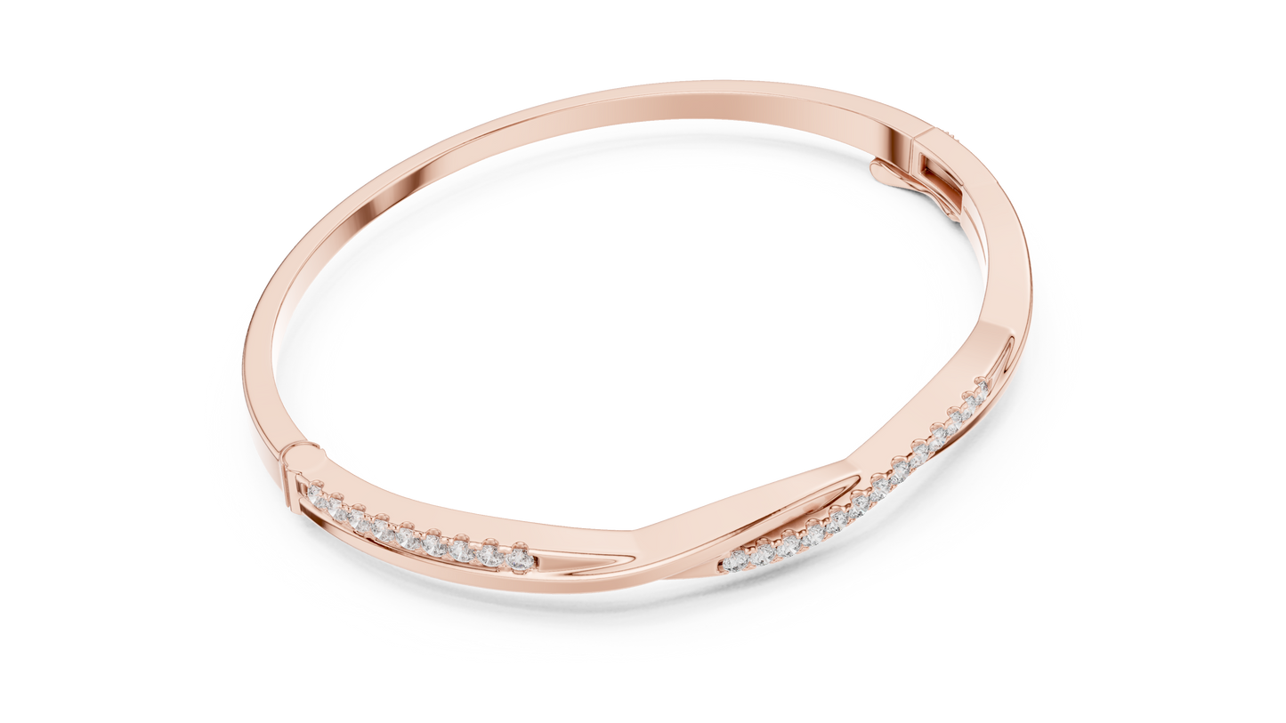 Minimal Twist Diamond Bracelet