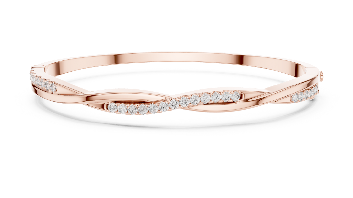 Minimal Twist Diamond Bracelet