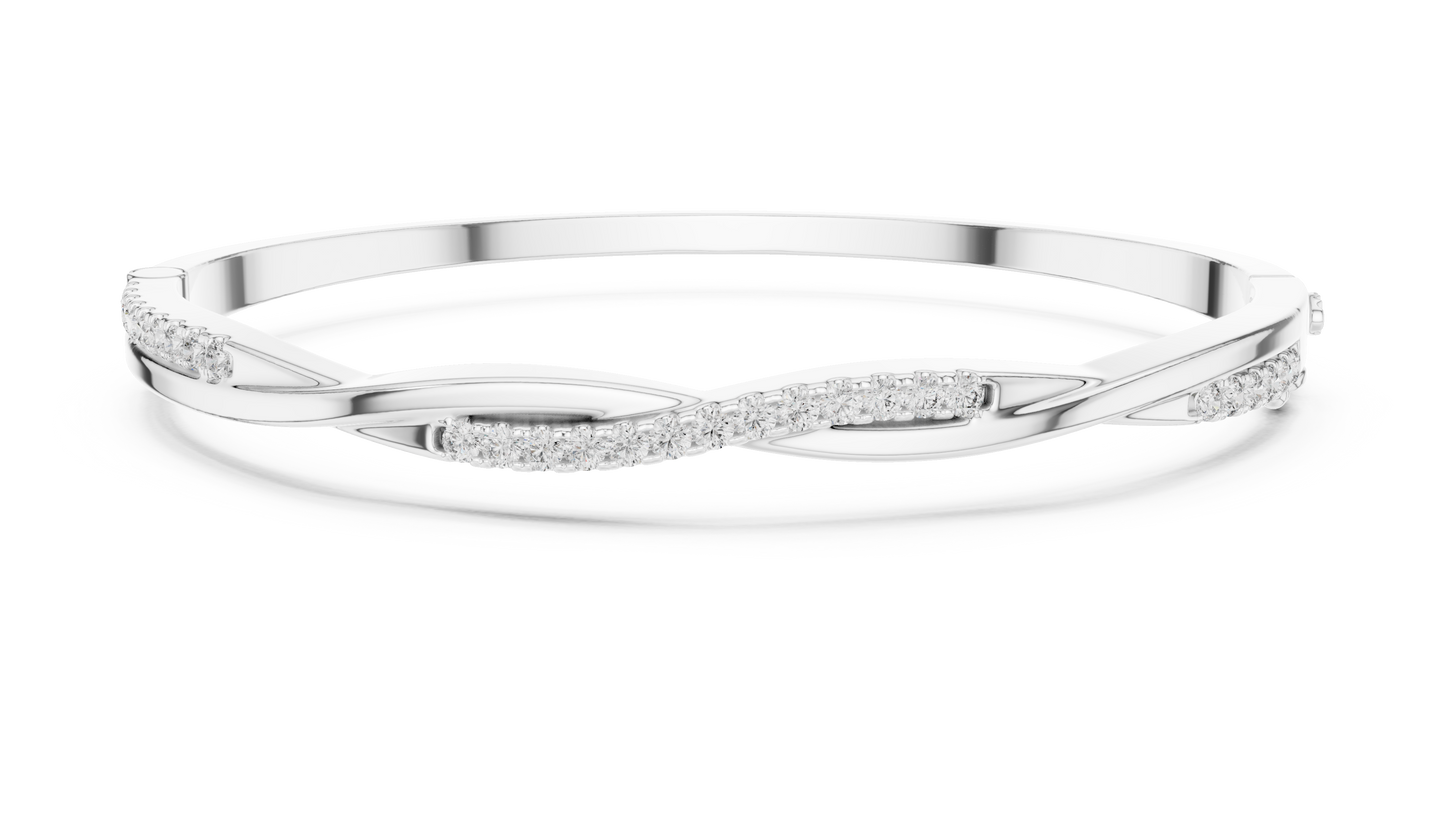 Minimal Twist Diamond Bracelet