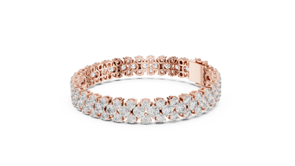 Trendy Rose Gold Cluster Diamond Bracelet – Bold & Sparkling Design