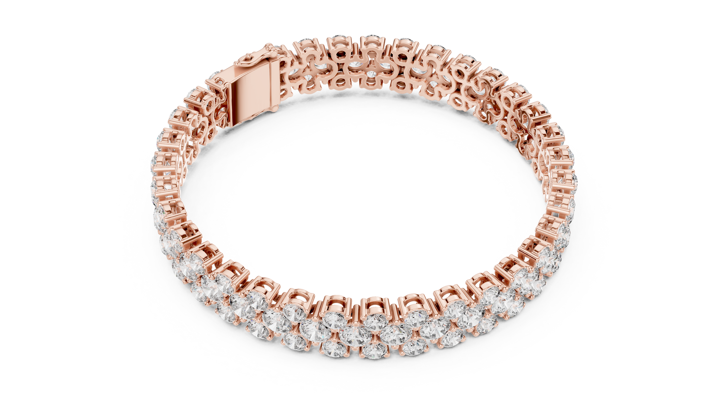 Trendy Rose Gold Cluster Diamond Bracelet – Bold & Sparkling Design