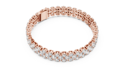 Trendy Rose Gold Cluster Diamond Bracelet – Bold & Sparkling Design