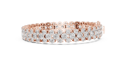 Trendy Rose Gold Cluster Diamond Bracelet – Bold & Sparkling Design
