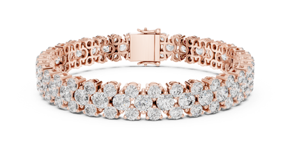 Trendy Rose Gold Cluster Diamond Bracelet – Bold & Sparkling Design
