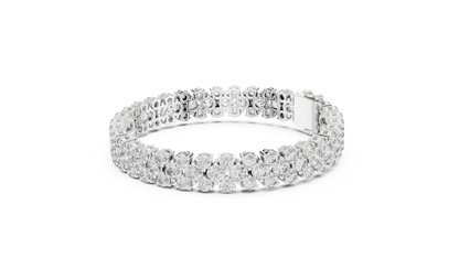 Trendy Rose Gold Cluster Diamond Bracelet – Bold & Sparkling Design