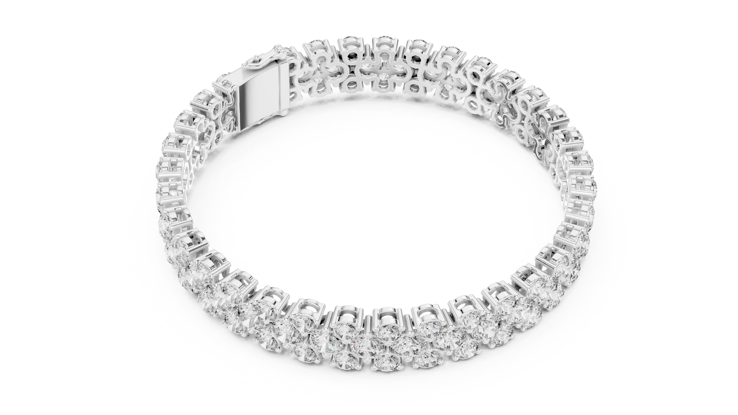 Trendy Rose Gold Cluster Diamond Bracelet – Bold & Sparkling Design