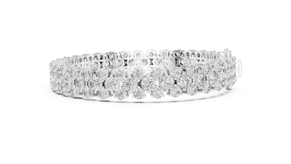 Trendy Rose Gold Cluster Diamond Bracelet – Bold & Sparkling Design