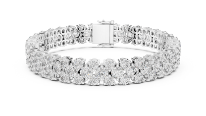 Trendy Rose Gold Cluster Diamond Bracelet – Bold & Sparkling Design