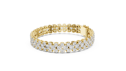 Trendy Rose Gold Cluster Diamond Bracelet – Bold & Sparkling Design