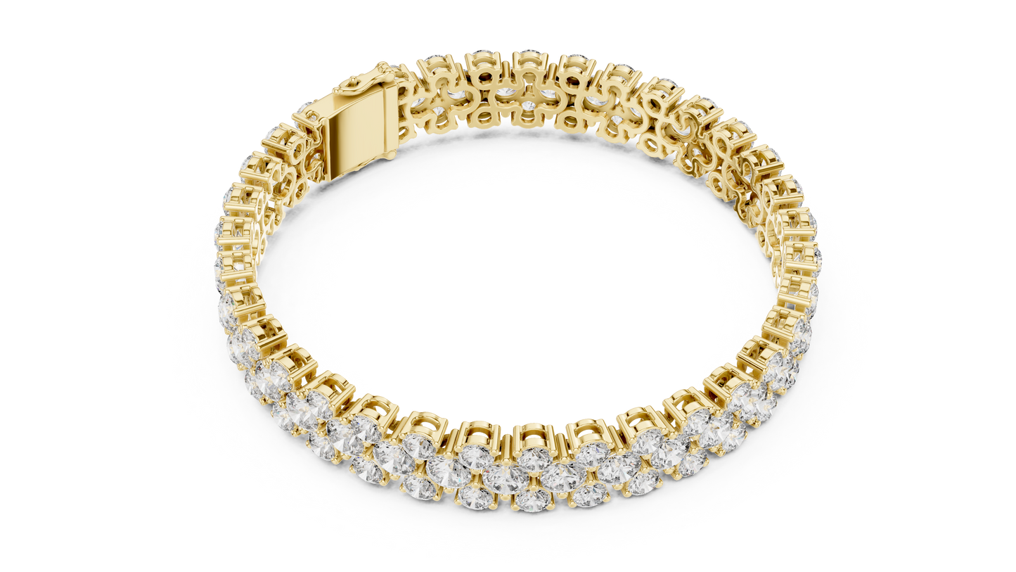 Trendy Rose Gold Cluster Diamond Bracelet – Bold & Sparkling Design