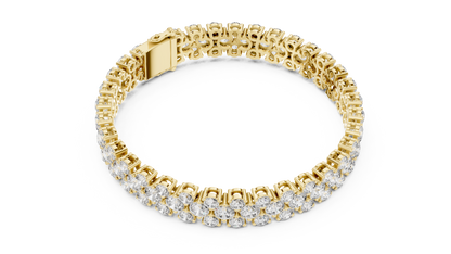 Trendy Rose Gold Cluster Diamond Bracelet – Bold & Sparkling Design
