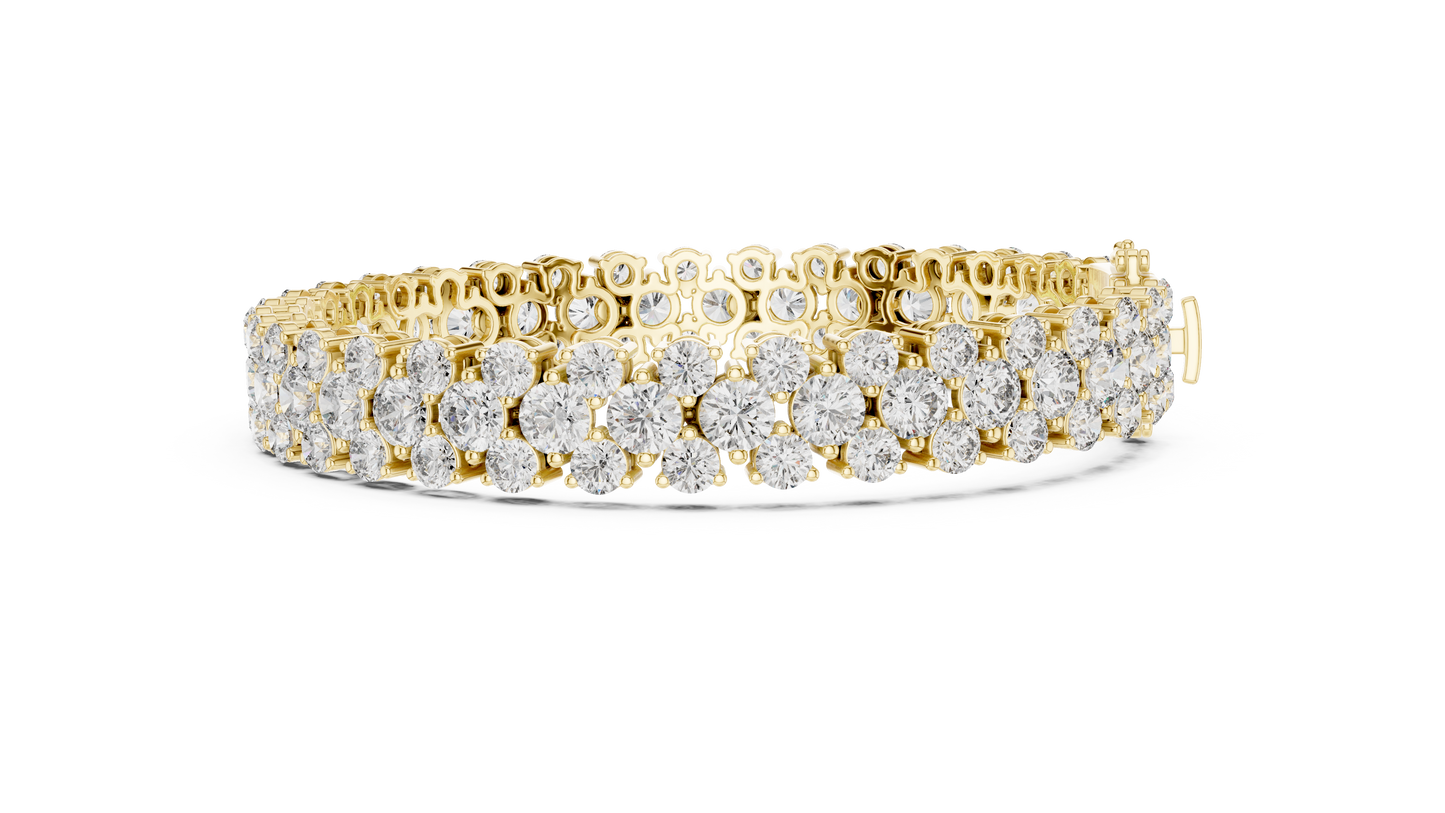 Trendy Rose Gold Cluster Diamond Bracelet – Bold & Sparkling Design
