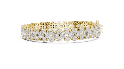 Trendy Rose Gold Cluster Diamond Bracelet – Bold & Sparkling Design