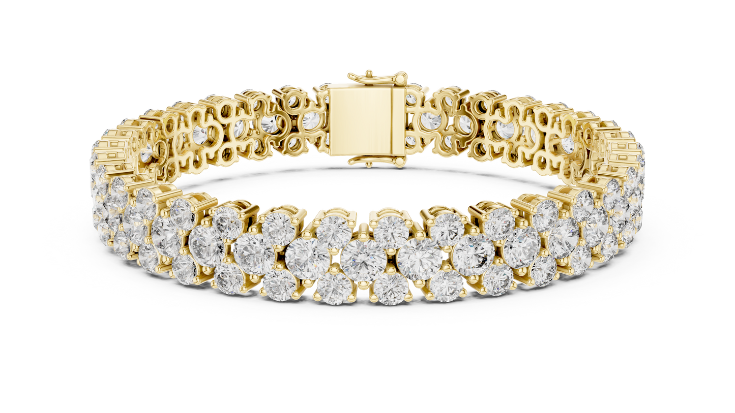 Trendy Rose Gold Cluster Diamond Bracelet – Bold & Sparkling Design