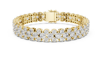 Trendy Rose Gold Cluster Diamond Bracelet – Bold & Sparkling Design
