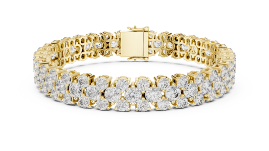 Trendy Rose Gold Cluster Diamond Bracelet – Bold & Sparkling Design
