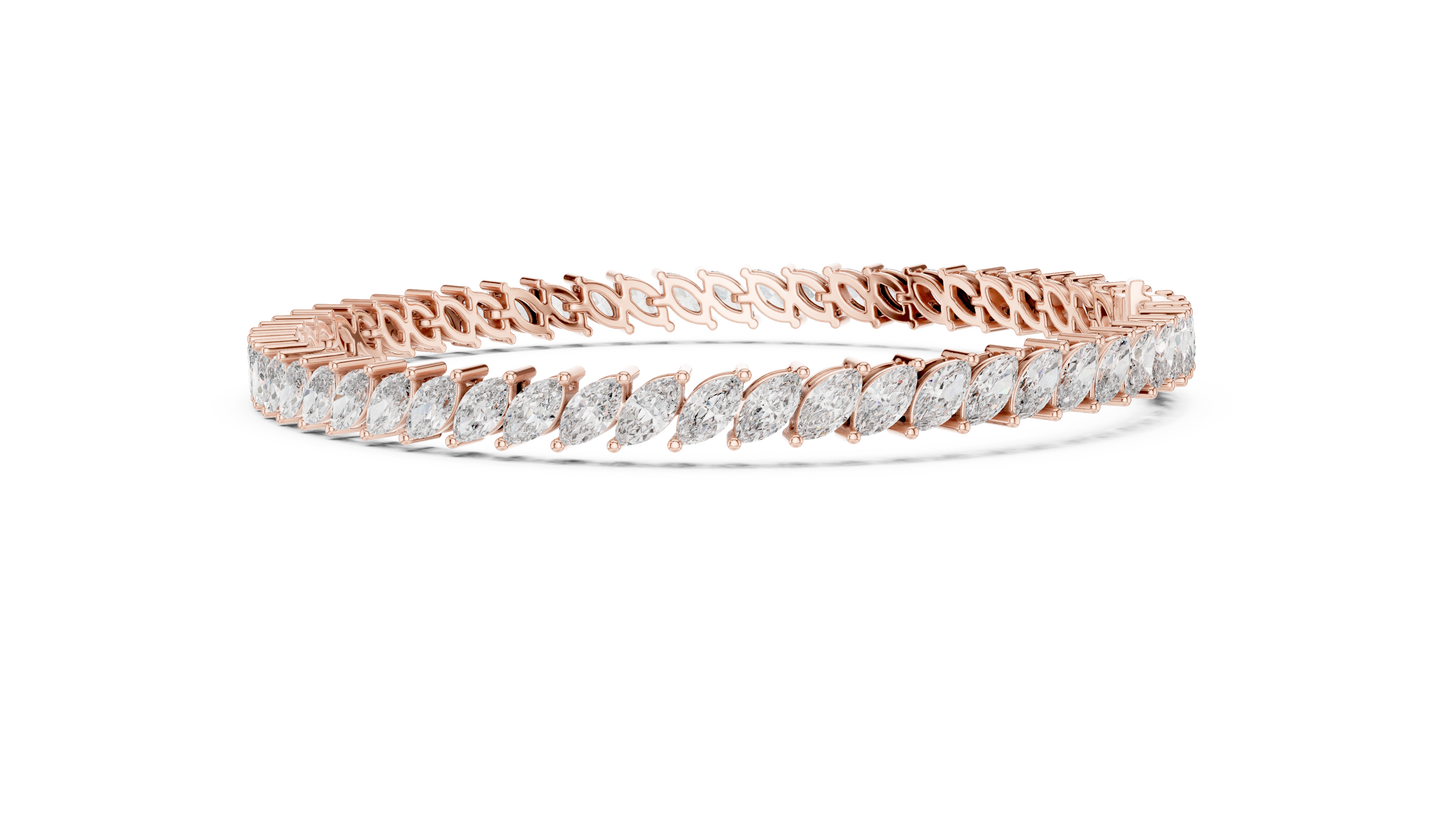 Royal Style Marquise Cut Diamond Bracelet – Statement Fine Jewelry
