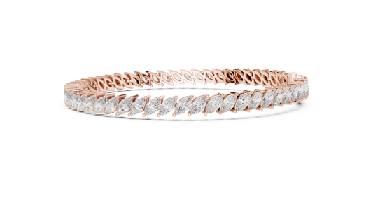 Royal Style Marquise Cut Diamond Bracelet – Statement Fine Jewelry