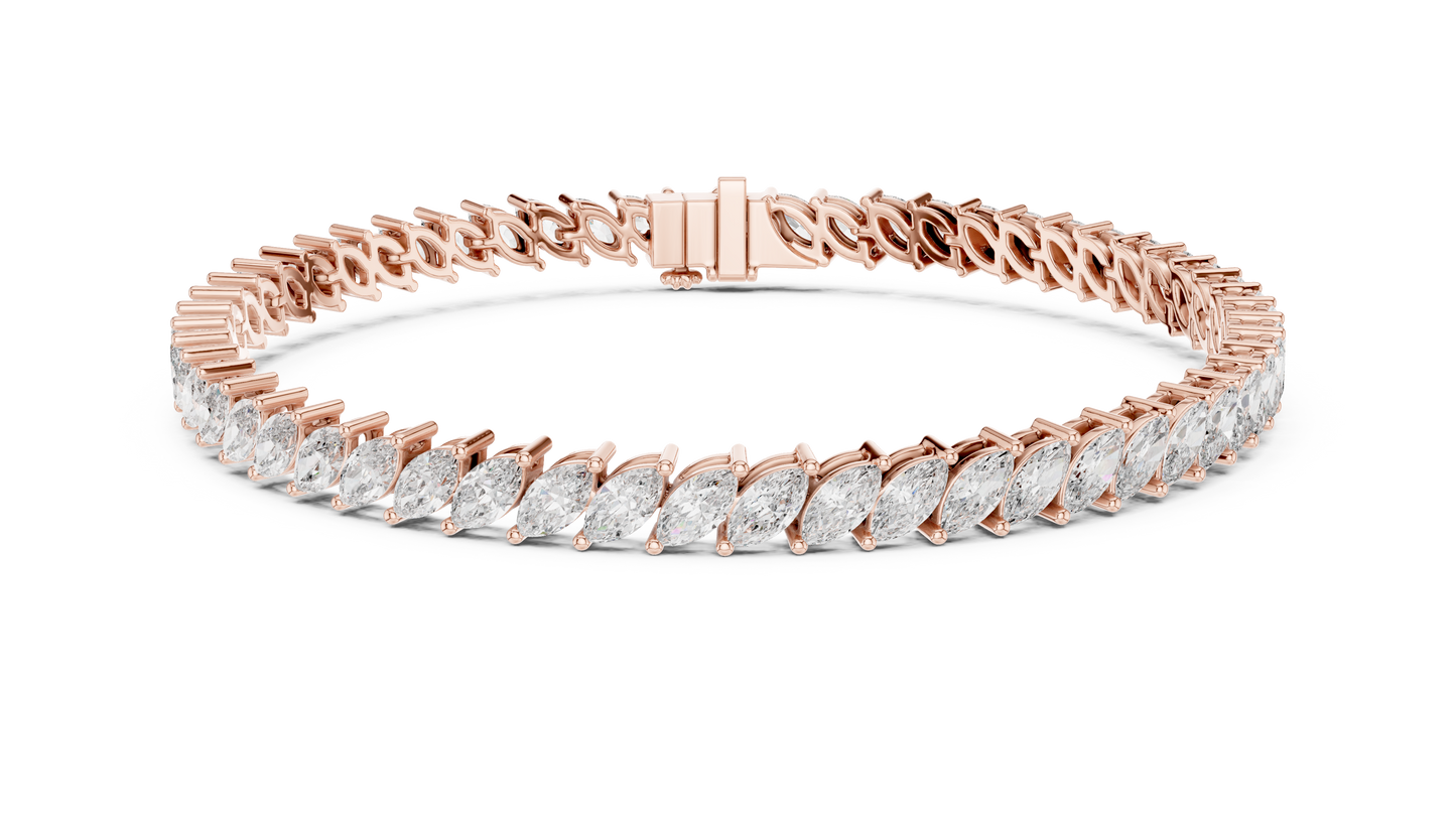 Royal Style Marquise Cut Diamond Bracelet – Statement Fine Jewelry