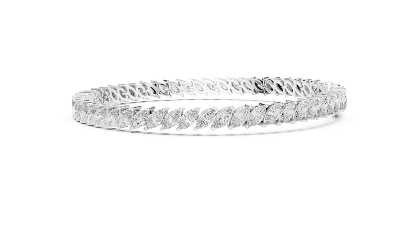 Royal Style Marquise Cut Diamond Bracelet – Statement Fine Jewelry