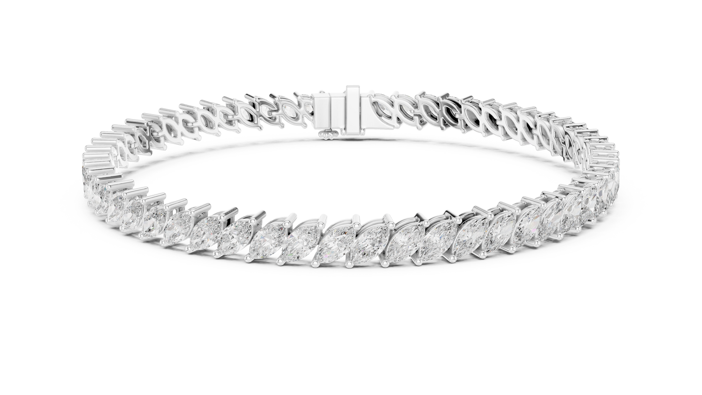 Royal Style Marquise Cut Diamond Bracelet – Statement Fine Jewelry