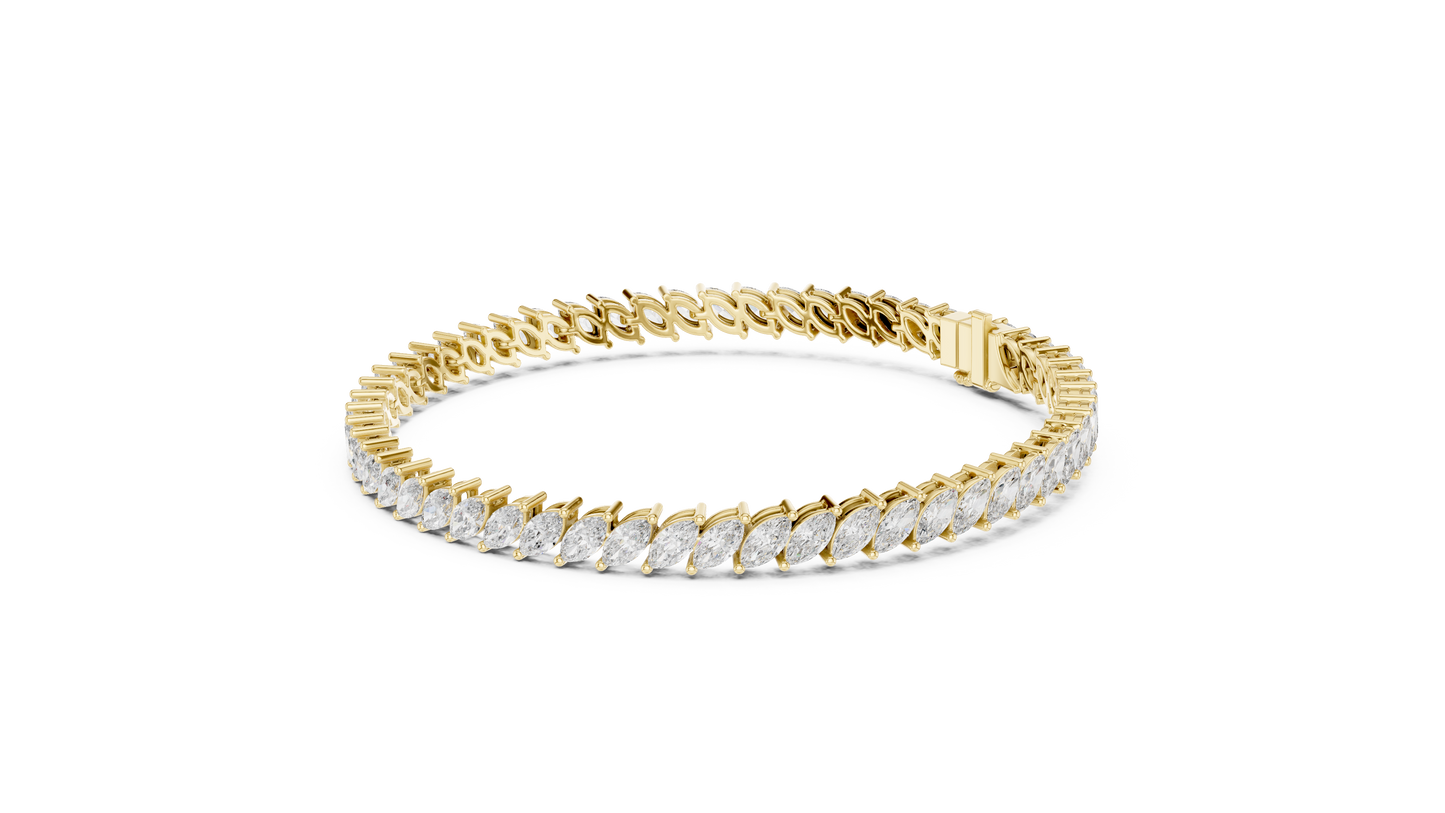 Royal Style Marquise Cut Diamond Bracelet – Statement Fine Jewelry