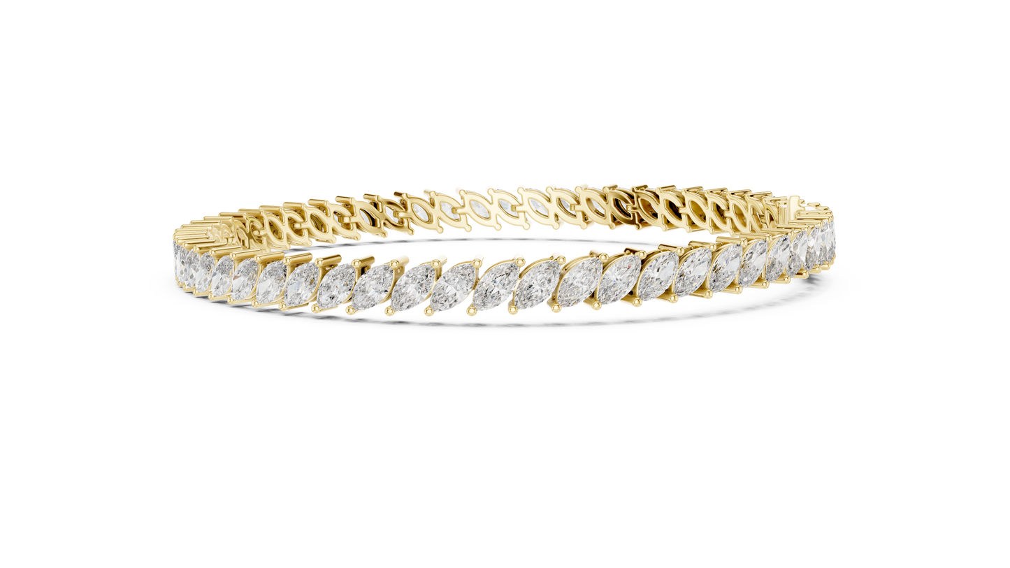 Royal Style Marquise Cut Diamond Bracelet – Statement Fine Jewelry