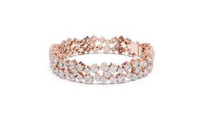 Trendy Multi-Row Diamond Bracelet