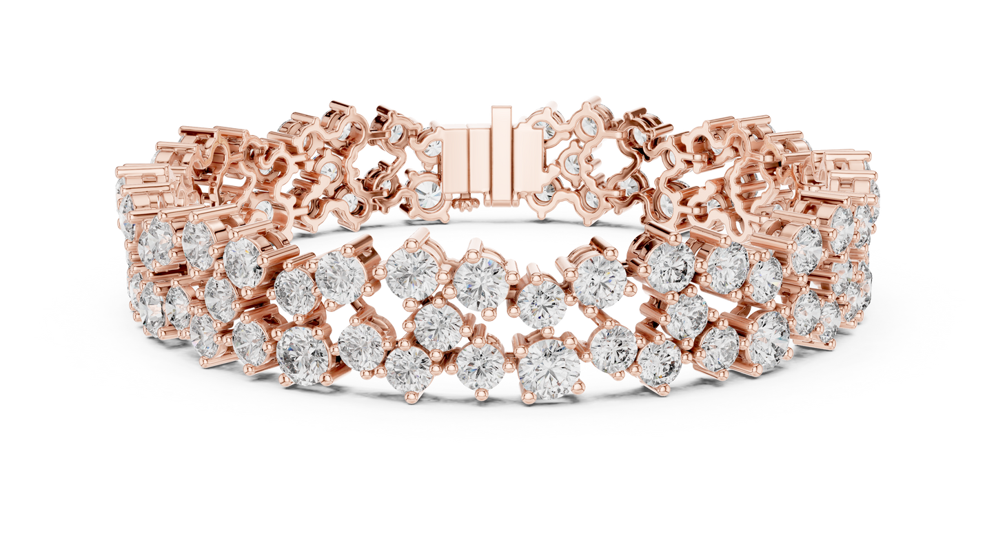 Trendy Multi-Row Diamond Bracelet