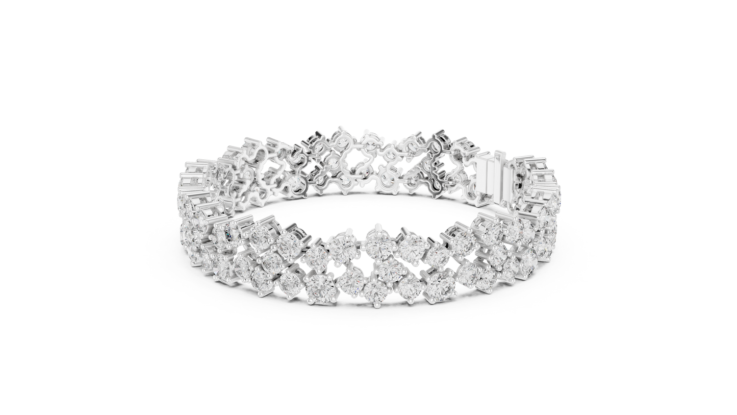 Trendy Multi-Row Diamond Bracelet