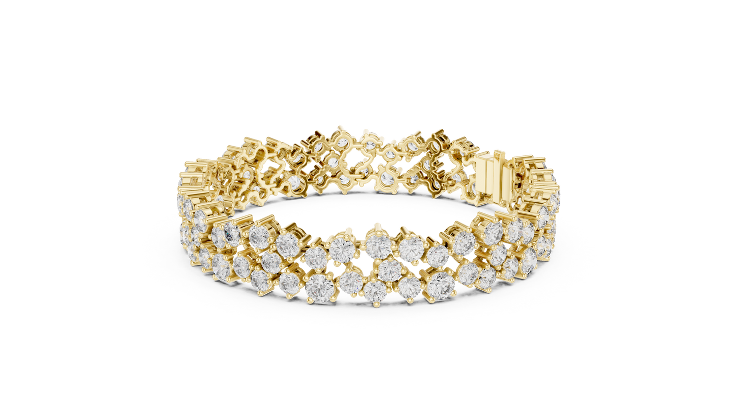 Trendy Multi-Row Diamond Bracelet