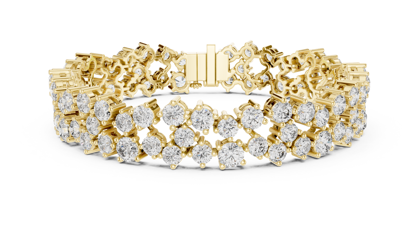 Trendy Multi-Row Diamond Bracelet