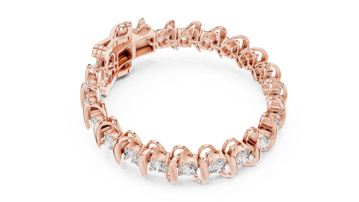 Wedding Wear Rose Gold Diamond Bracelet – Unique Style
