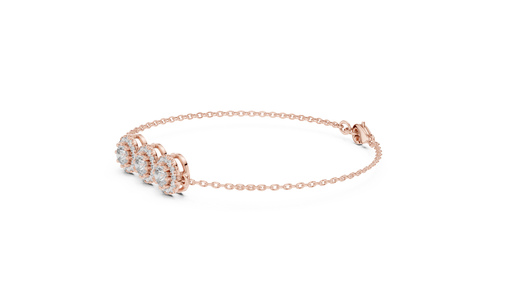 Engagement Diamond Bracelet – Classic Halo Chain Design
