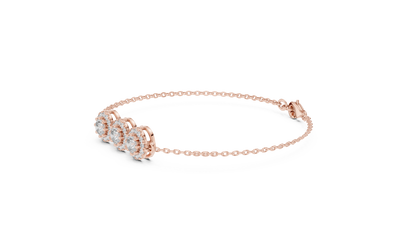 Engagement Diamond Bracelet – Classic Halo Chain Design