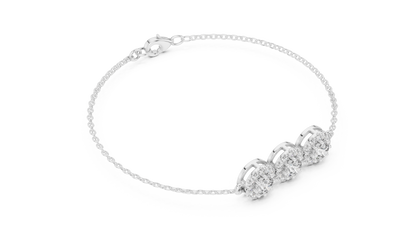 Engagement Diamond Bracelet – Classic Halo Chain Design