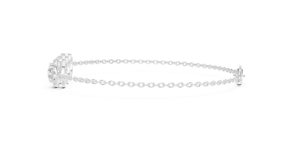 Engagement Diamond Bracelet – Classic Halo Chain Design