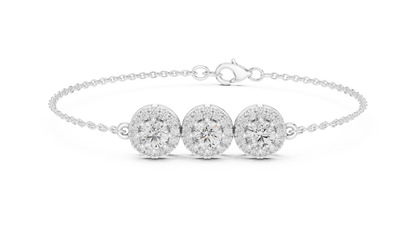 Engagement Diamond Bracelet – Classic Halo Chain Design