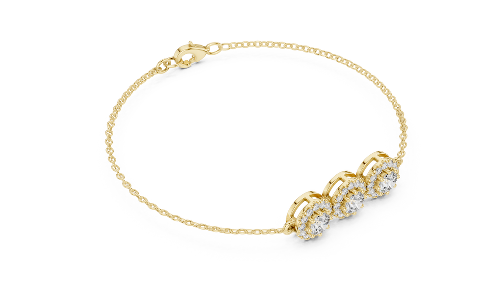 Engagement Diamond Bracelet – Classic Halo Chain Design
