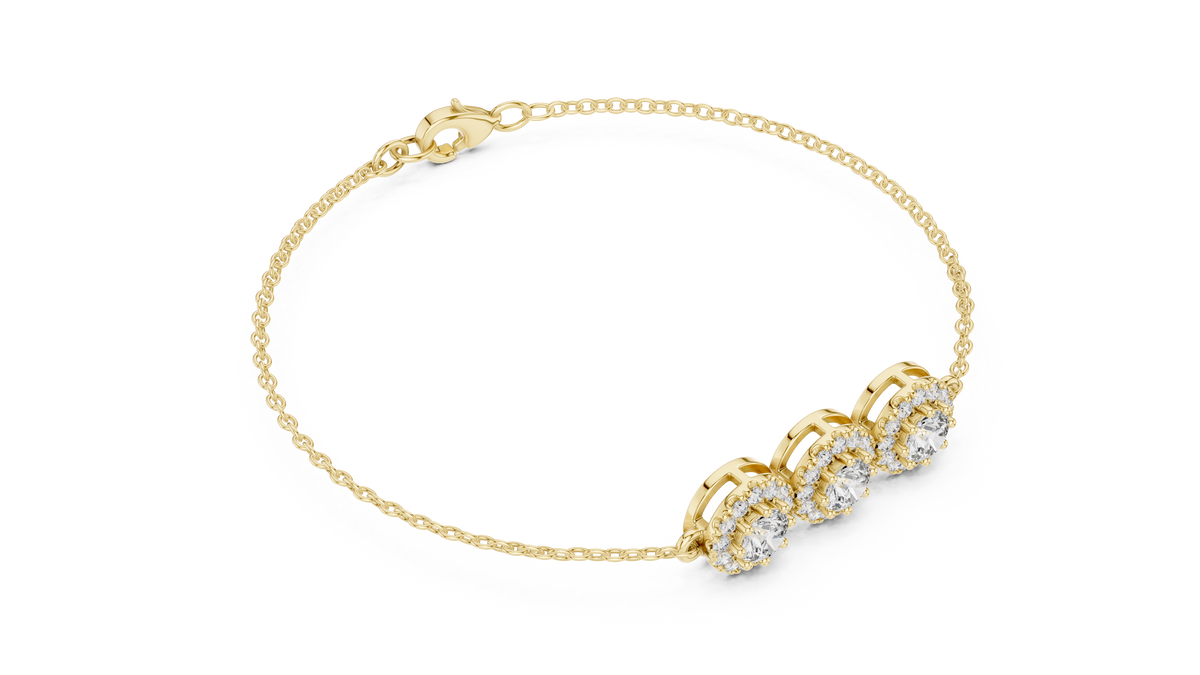 Engagement Diamond Bracelet – Classic Halo Chain Design