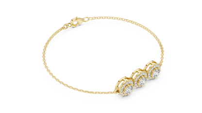 Engagement Diamond Bracelet – Classic Halo Chain Design