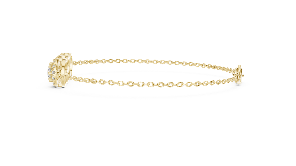 Engagement Diamond Bracelet – Classic Halo Chain Design