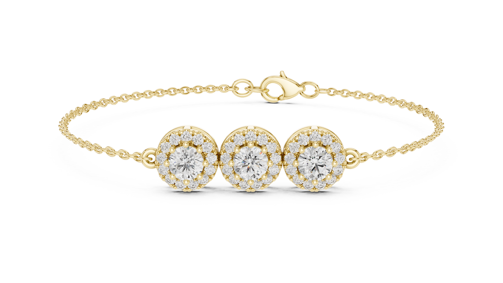 Engagement Diamond Bracelet – Classic Halo Chain Design